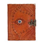 Nahkkaantega märkmik “Silm ” –20×15cm (160 lehte) helepruun