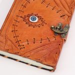 Nahkkaantega märkmik “Silm ” –20×15cm (160 lehte) helepruun - Pilt 2